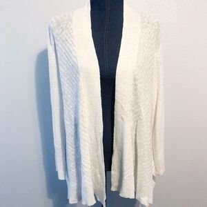 Eileen Fisher Cream Open-Front Cardigan